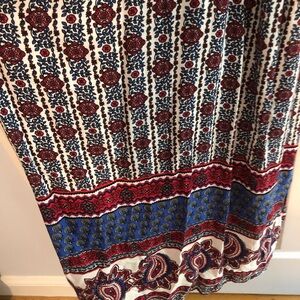 Lulumari Vibrant Red and Blue Maxi Dress